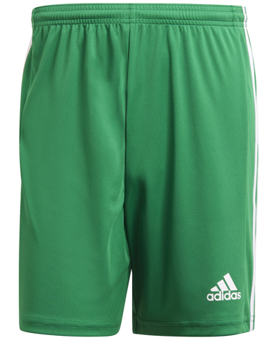 Adidas Originals Men's Squadra 21 Knit Moisture-wicking 7-1/2" Shorts In Team Green,white