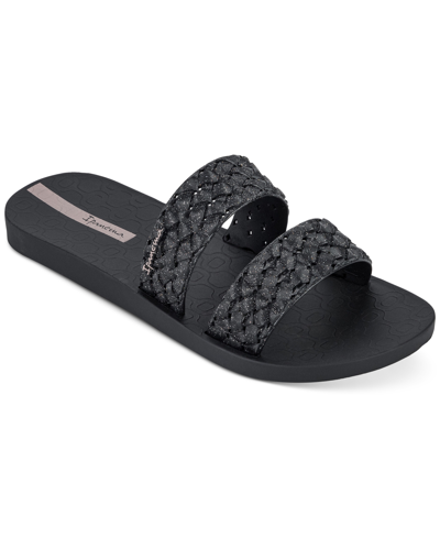 Ipanema Renda Ii Fem Slide Sandals In Black Glitter