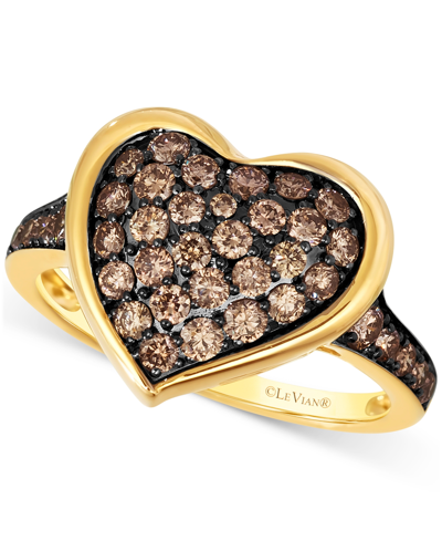 Le Vian Godiva X  Chocolate Diamond Heart Ring (3/4 Ct. T.w.) In 14k Gold In 14k Honey Gold Ring