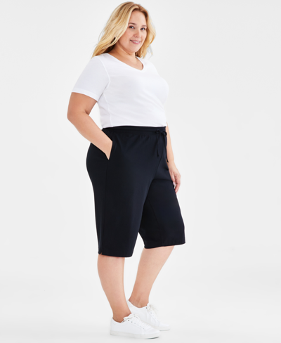 Style & Co Plus Size Knit Pull-on Skimmer, Exclusively At Macy's In Deep Black