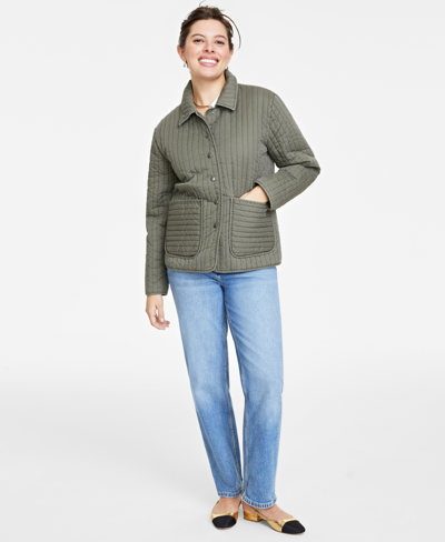 On 34th Women's Quilted Chore Jacket, Created For Macy's In Avn Olive