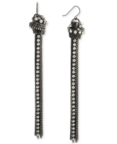 Inc International Concepts Pave & Chain Tassel Linear Drop Earrings, Created For Macy's In Hematite