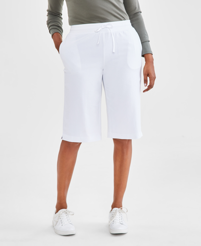 Style & Co Petite Knit Skimmer Pants, Created For Macy's In Bright White