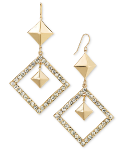 Inc International Concepts Pave Diamond-shape Statement Earrings, Created For Macy's In Gold