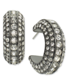 INC INTERNATIONAL CONCEPTS SMALL PAVE C-HOOP EARRINGS, 1.02", CREATED FOR MACY'S