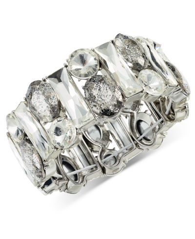 Inc International Concepts Mixed Stone Stretch Bracelet, Created For Macy's In Silver