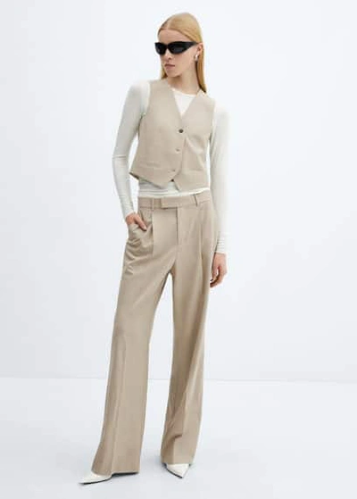 Mango Gilet Costume Boutons In Beige