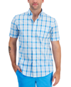CLUB ROOM MEN'S MIKE REGULAR-FIT STRETCH PLAID BUTTON-DOWN POPLIN SHIRT, CREATED FOR MACY'S