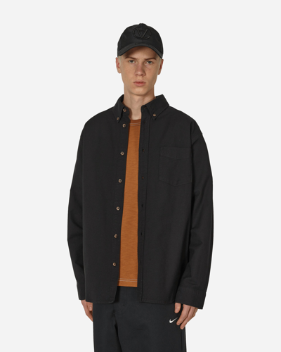 Nike Oxford Button-down Longsleeve Shirt Black In Multicolor