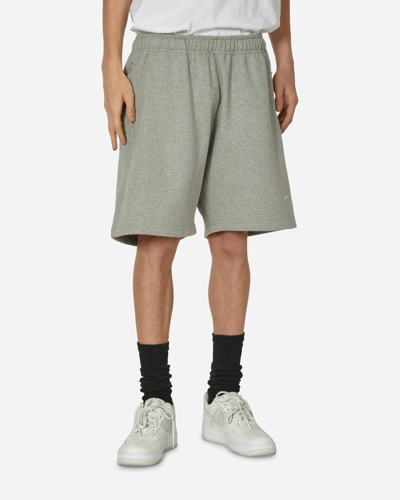 Nike Solo Swoosh Fleece Shorts Grey Heather In Multicolor