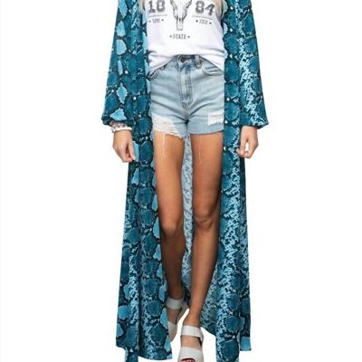 Buddylove Snake Skin Kimono In Blue