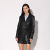 Walter Baker Women's Misha Double Breasted Leather Blazer In Black