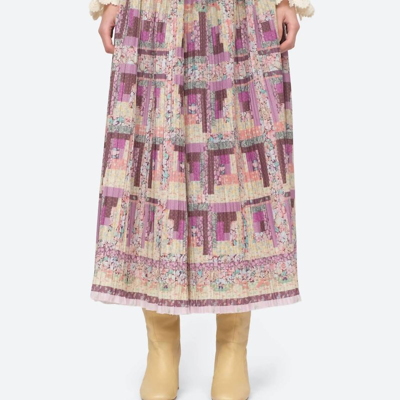 Sea Naya Skirt In Mix-up Print In Purple