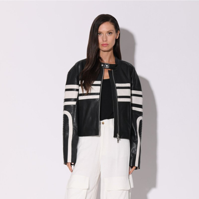 Walter Baker Matteo Jacket, Black White - Leather