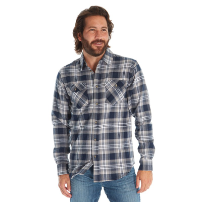 Px Regular Fit Plaid Long Sleeve Flannel Button-up Shirt In Blue