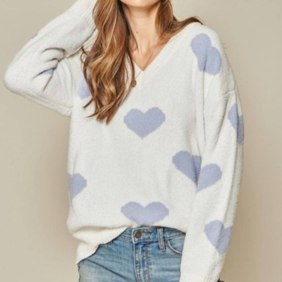 Andree By Unit Heart Sweater In White