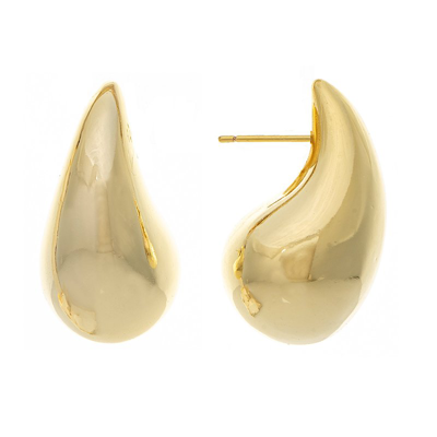 Rivka Friedman Polished Teardrop Stud Earrings In Gold