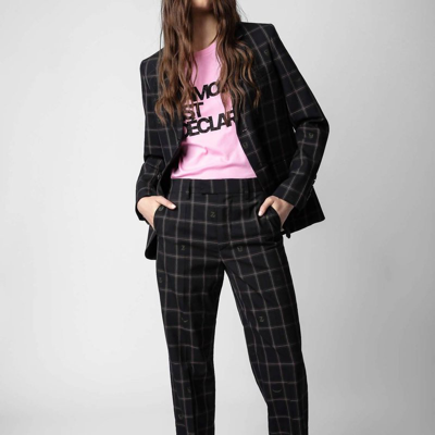 Zadig & Voltaire Peter Car Zv Pant In Black Plaid