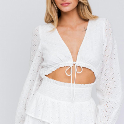 Le Lis Eyelet Mini Dress In White