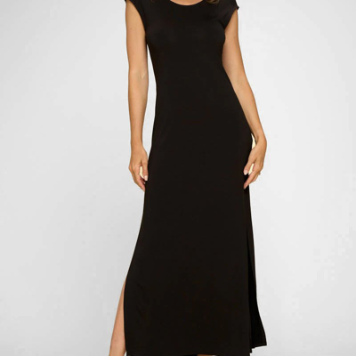 West K Ivy Knit Midi Dress With Side Slit In Black