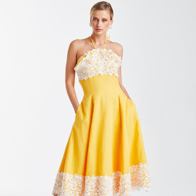 Mestiza Seraphina Midi Dress In Yellow