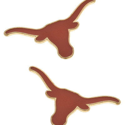 Canvas Style Texas Longhorns Enamel Stud Earrings In Orange