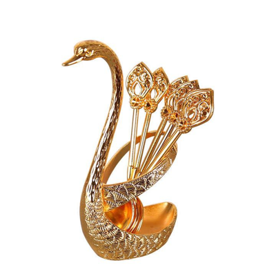 Vigor Elegant Gift Cute Spoon Rest Swan Expresso Spoons Gifts For Coffee Lovers Gold Spoon