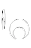 Marine Serre Moon Hoop Earrings In Silver