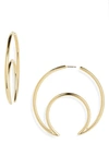 Marine Serre Moon Hoop Earrings In Gold