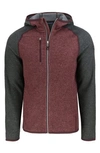 Cutter & Buck Mainsail Knit Hoodie In Bordeaux/charcoal
