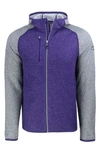 Cutter & Buck Mainsail Knit Hoodie In College Purple/polish Heather