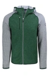Cutter & Buck Mainsail Knit Hoodie In Hunter/polished Heather