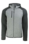 Cutter & Buck Mainsail Knit Hoodie In Polished Heather/charcoal