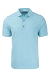Cutter & Buck Forge Eco Heather Stripe Stretch Recycled Mens Polo In Blue