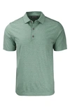 Cutter & Buck Forge Eco Heather Stripe Stretch Recycled Mens Polo In Green