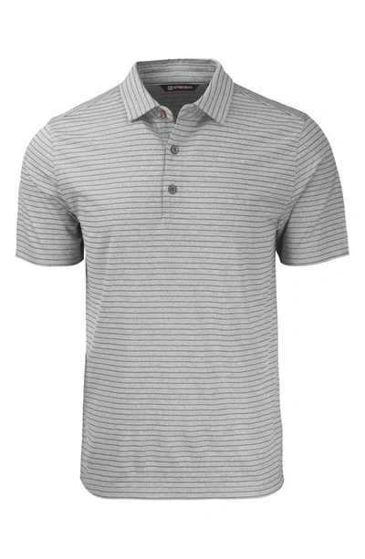 CUTTER & BUCK CUTTER & BUCK FORGE HEATHER STRIPE RECYCLED BLEND POLO