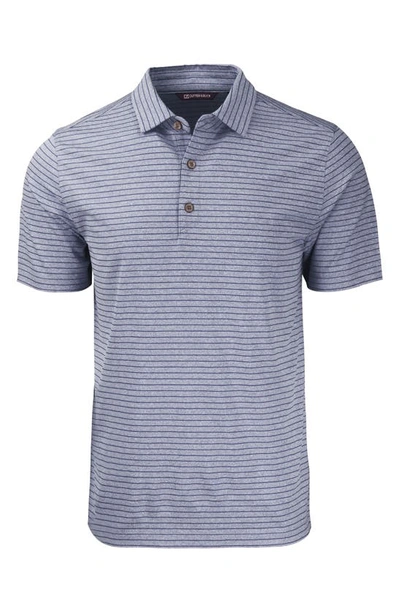 CUTTER & BUCK CUTTER & BUCK FORGE HEATHER STRIPE RECYCLED BLEND POLO