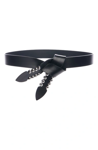Isabel Marant Lecce Bubble Leather Belt In Black