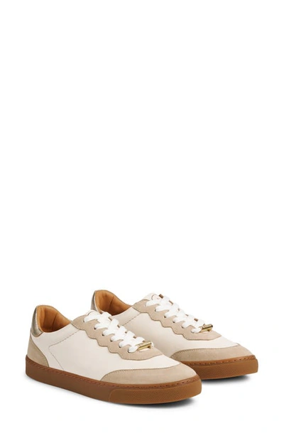 Lk Bennett Low Top Trainer In White/ Natural