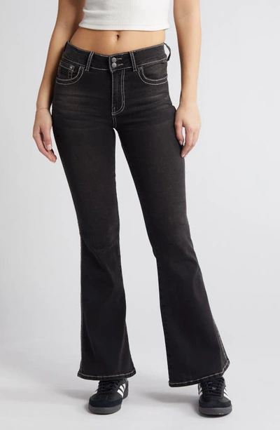 Ptcl Shinny Rhinestone Detail Wide Leg Jeans In Black