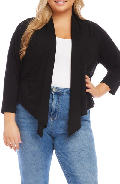 Karen Kane Calli Draped Open Front Cardigan In Black