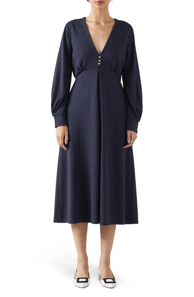 Lk Bennett Jenny Long Sleeve Dress In Midnight