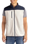 Cutter & Buck Cascade Fleece Vest In Shell/ Navy Blue