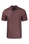 Cutter & Buck Geo Pattern Performance Recycled Polyester Blend Polo In Bordeaux
