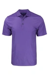 Cutter & Buck Geo Pattern Performance Recycled Polyester Blend Polo In College Purple