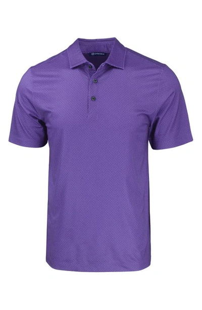 Cutter & Buck Geo Pattern Performance Recycled Polyester Blend Polo In College Purple