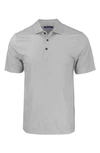 Cutter & Buck Geo Pattern Performance Recycled Polyester Blend Polo In Elemental Grey