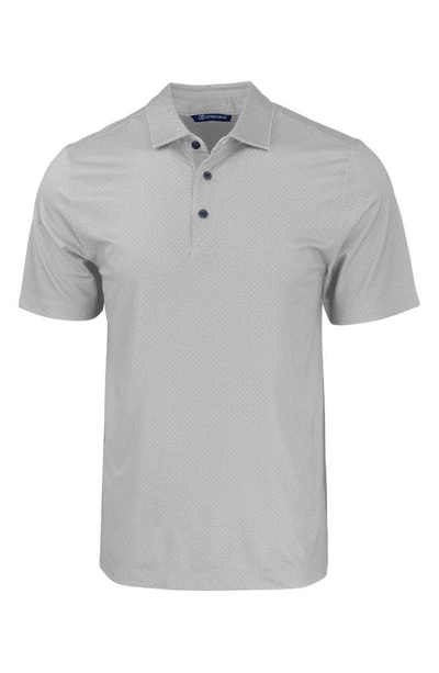 Cutter & Buck Geo Pattern Performance Recycled Polyester Blend Polo In Elemental Grey