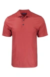Cutter & Buck Geo Pattern Performance Recycled Polyester Blend Polo In Cardinal Red