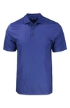 Cutter & Buck Geo Pattern Performance Recycled Polyester Blend Polo In Tour Blue